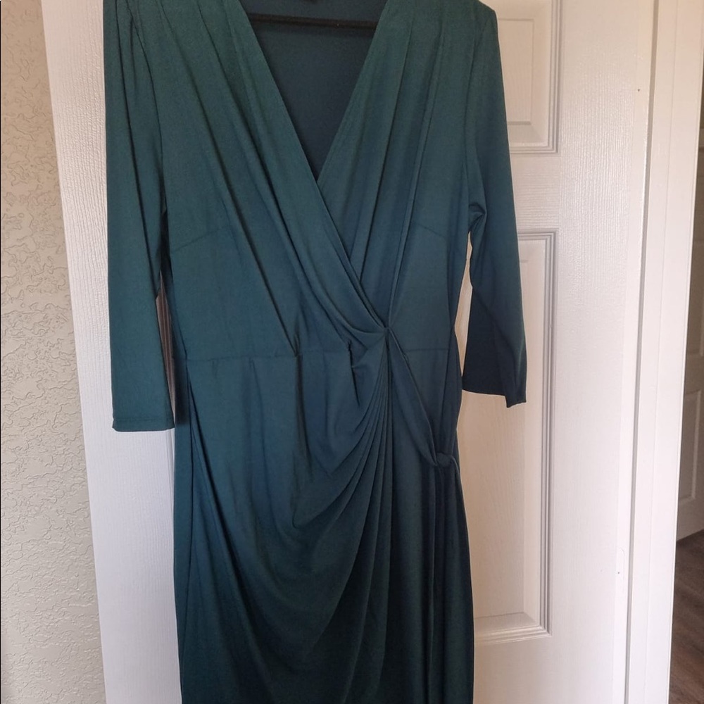 INC green mini wrap dress. Never worn. XL